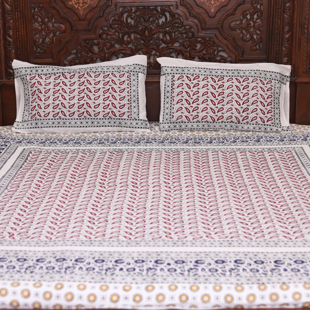 Block Printed Double Bedsheet