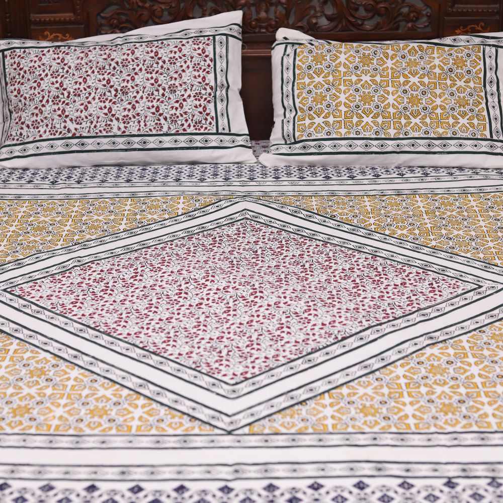 Block Printed Double Bedsheet